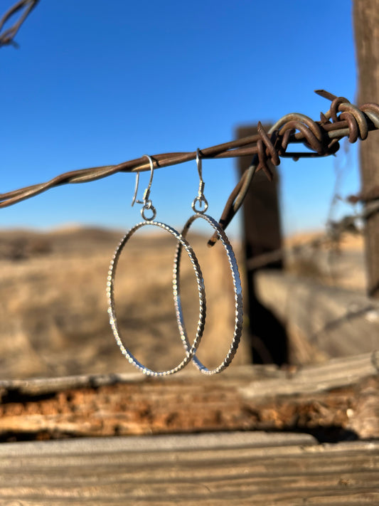 Sterling Silver Rope Hoops