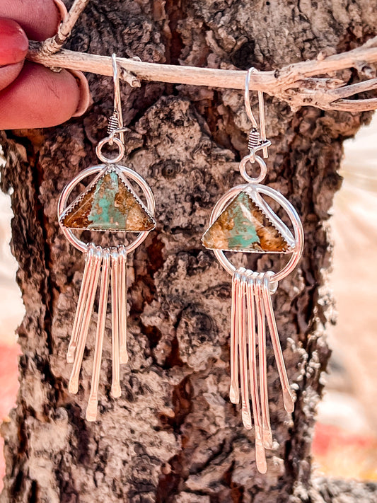 Tyrone Turquoise & Silver Fringe Earrings