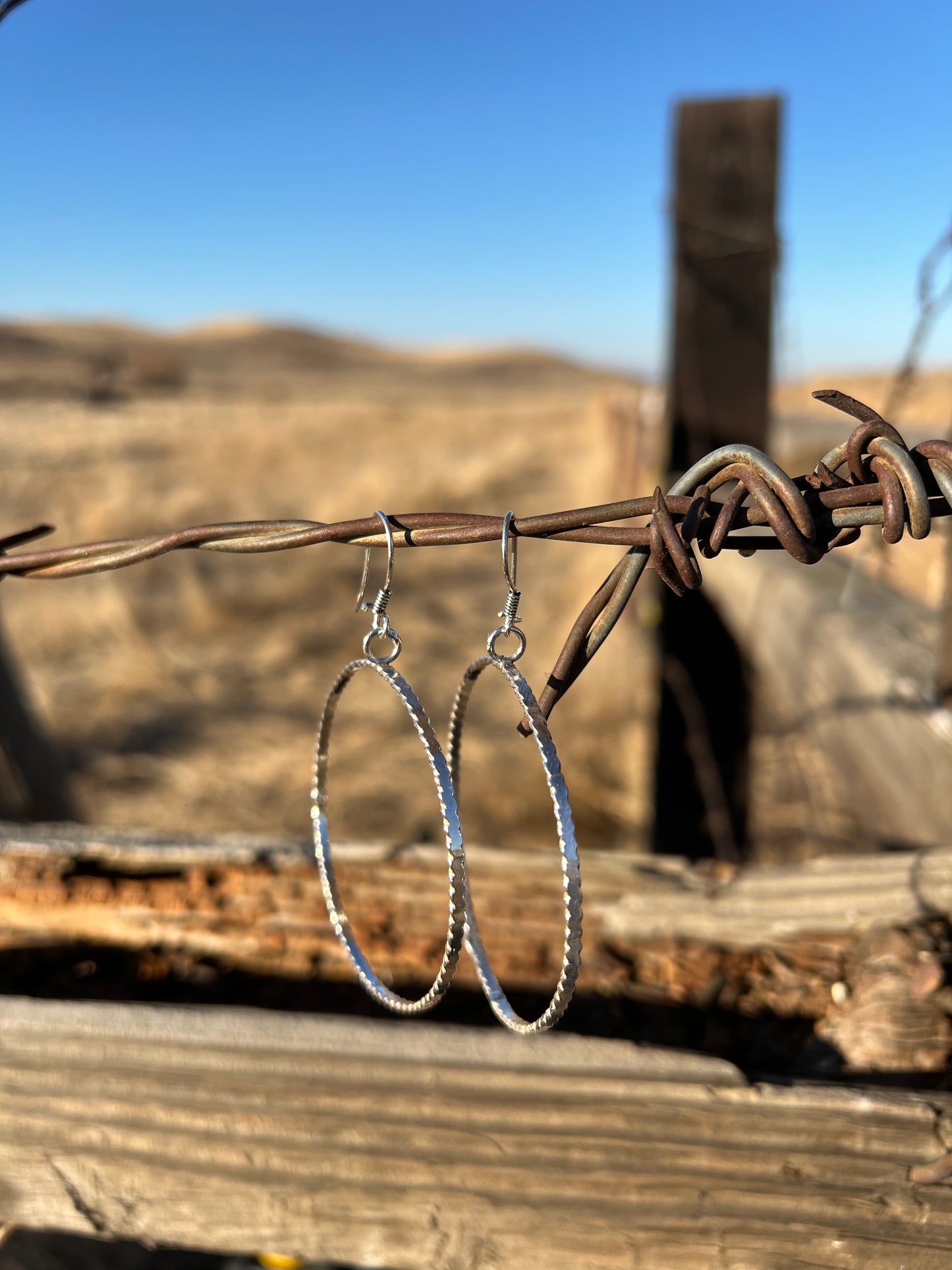 Sterling Silver Rope Hoops